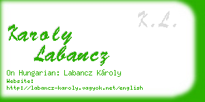 karoly labancz business card