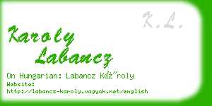 karoly labancz business card